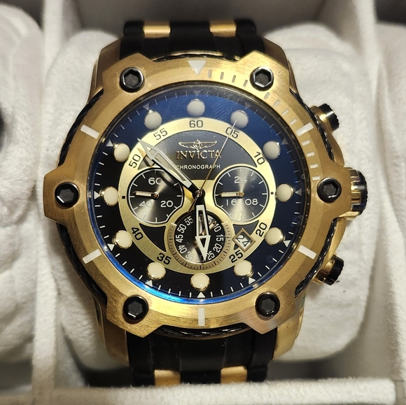 Invicta Gold and Black Chronograph Watch #26751